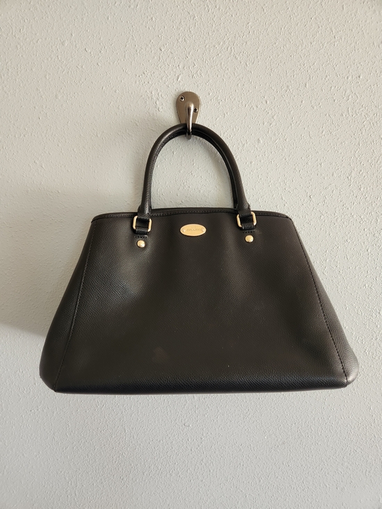 Coach Handbags - Coach Margot Satchel Bag Dual Tone Hardware Black Leather 12x9x5